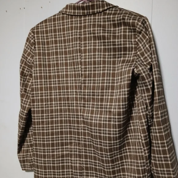 Urban threads  NWT ladies sport jacket. Brown plaid. Size 8. - Picture 5 of 12